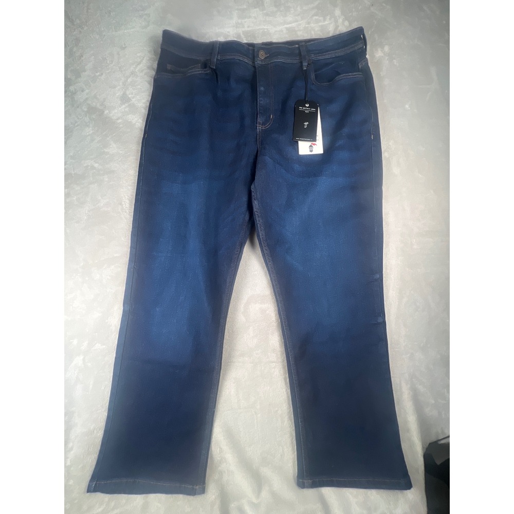 The Perfect Jean NYC Mens Indigo Blue Straight Leg Denim Jeans Dark Wash 40x30